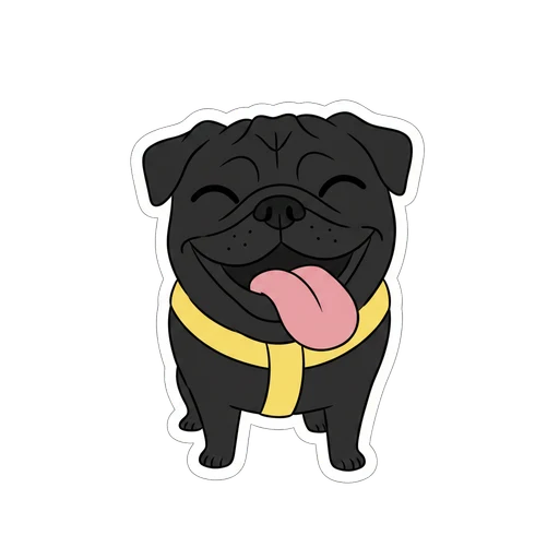 Laughing pet sticker in Cartoon style